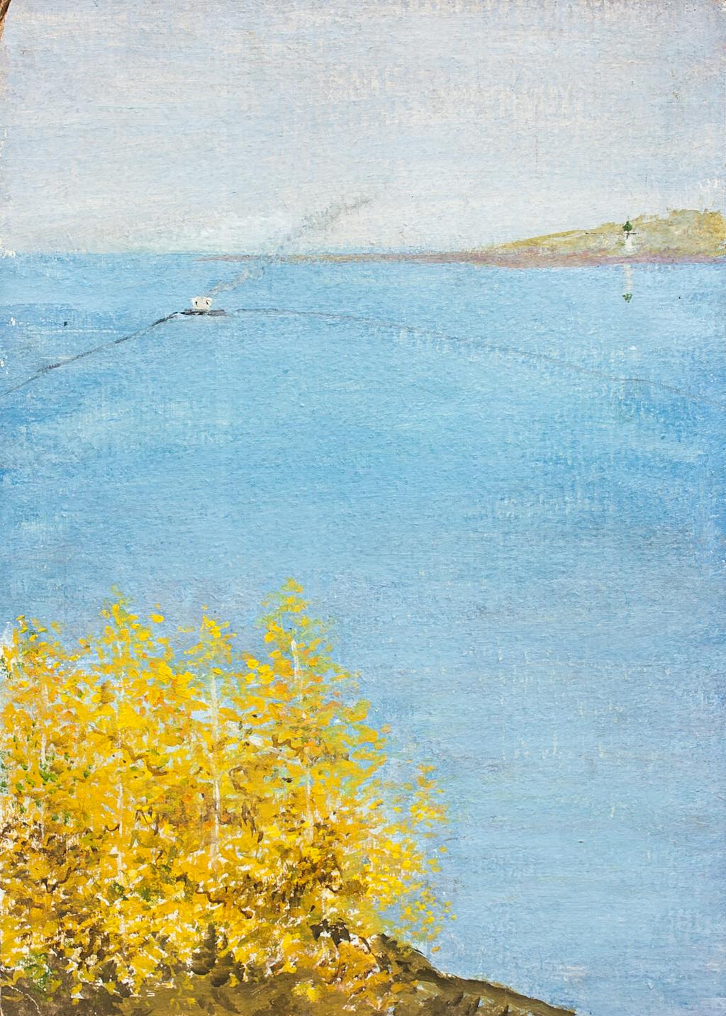 Painting "At the Volga", painted by Elena Birkenwald in 1983