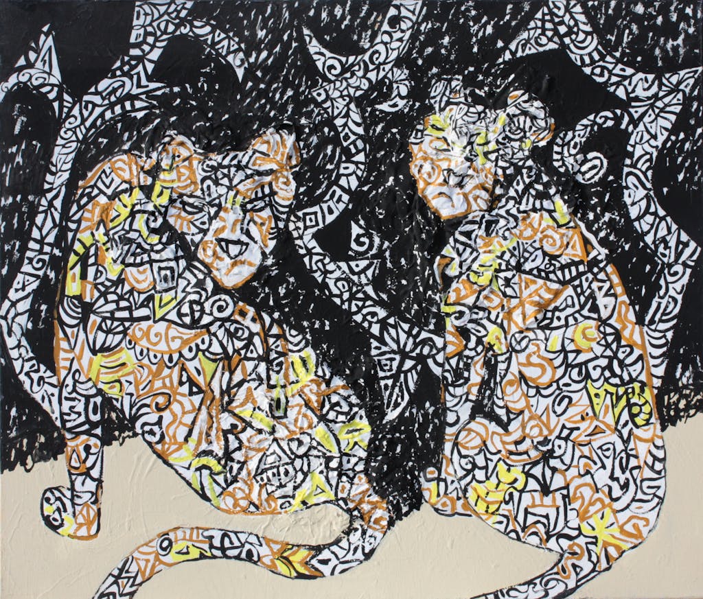 Painting "Cheetahs", painted by Elena Birkenwald in 2009