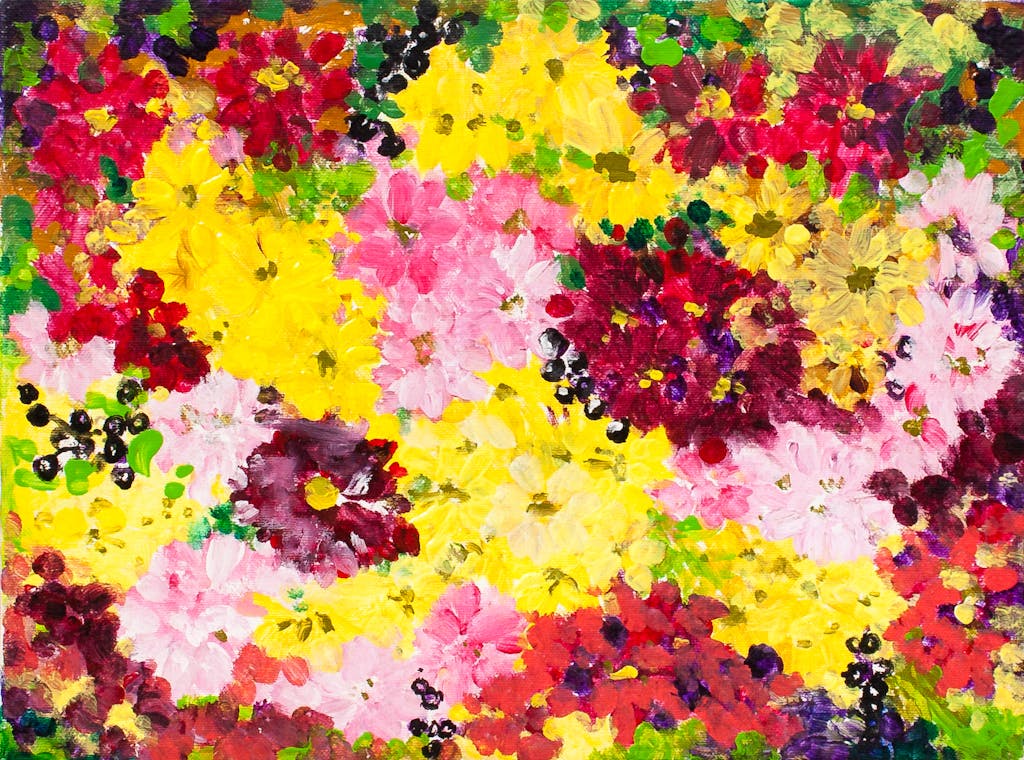 Painting "Chrysanthemums", painted by Elena Birkenwald in 2000