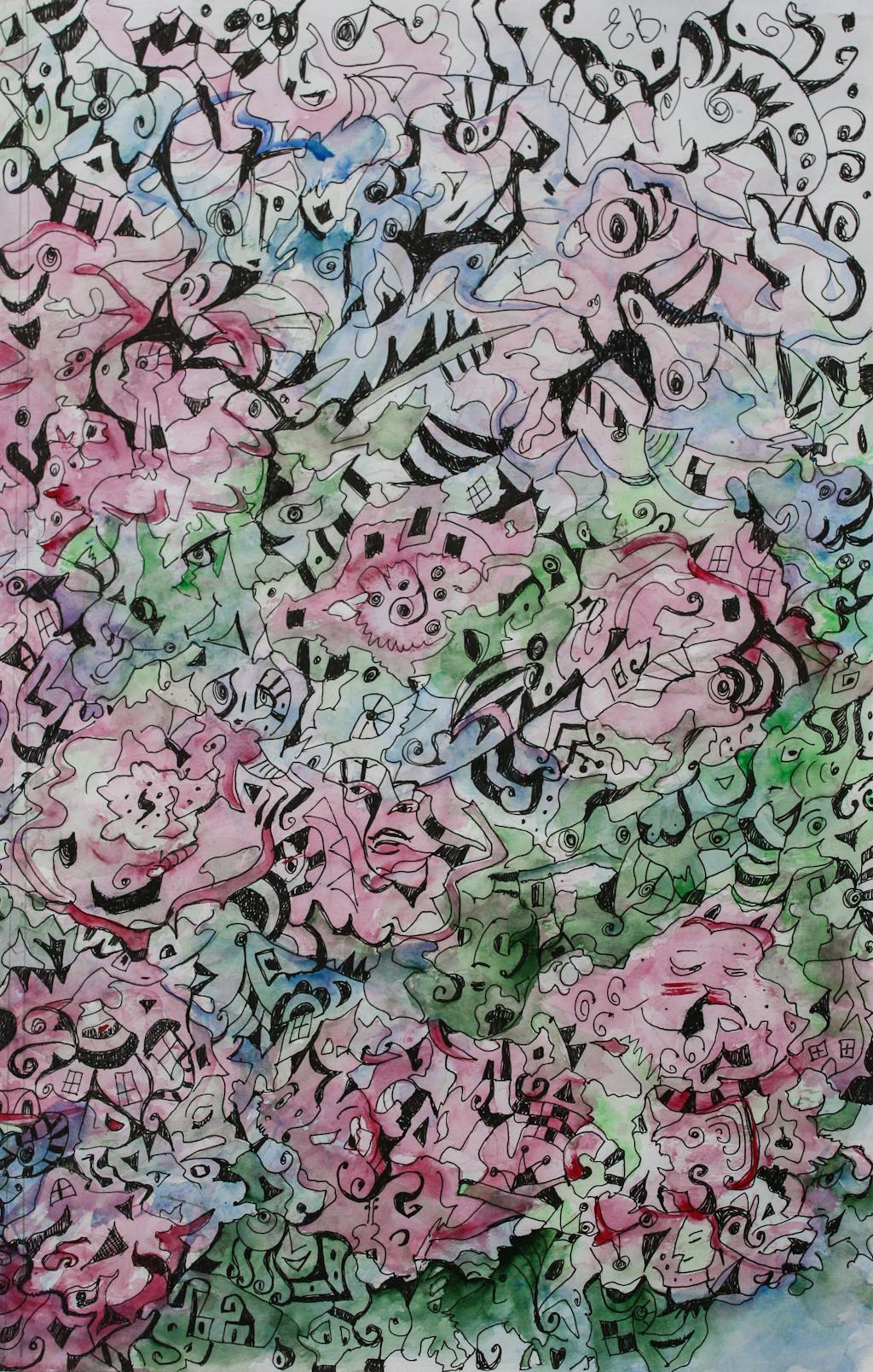 Painting "Petunias", painted by Elena Birkenwald in 2009