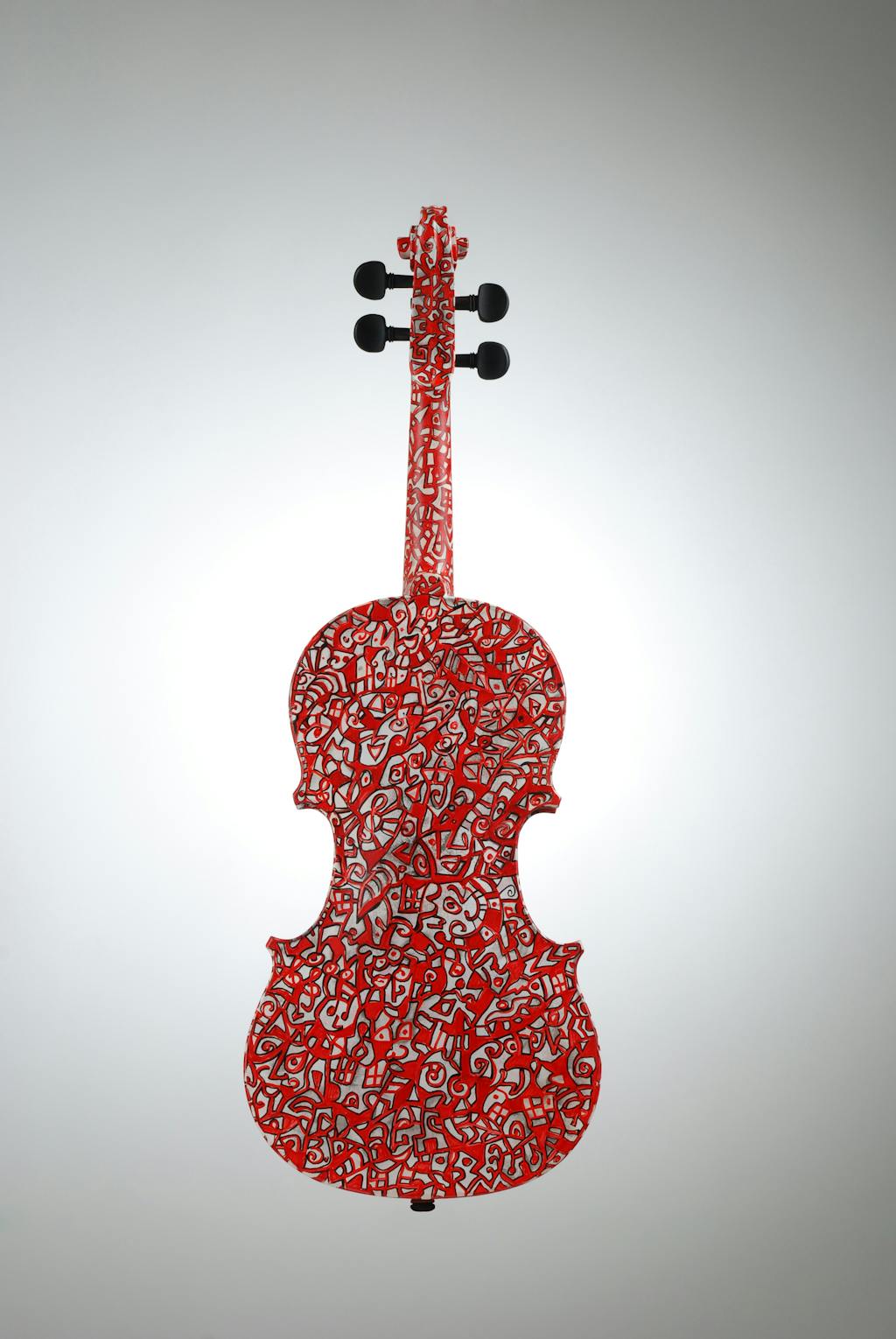 Violin "Mozartiane", painted by Elena Birkenwald in 2000